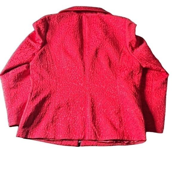 Laura Ashley red Textured zip up blazer, size Large - Picture 4 of 4